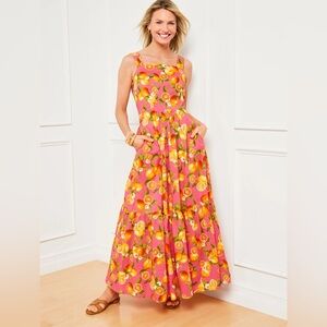 TALBOTS Tiered Maxi Dress - Lemons And Oranges 🍊🍋🍊🍋🍋🍋🍊🍋🍋🍊🍊🍊🍋🍋🍊🍋🍊🍋🍊🍋🍋🍊🍋🍊🍊